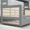 Mshliw Wooden Daybed with Trundle, Glass Storage Cabinets, Shelves & LED Lighting - Modern Pine Frame with Built-in Storage - 3 of 4