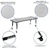 Emma and Oliver Mobile 26"W x 60"L Wave Flexible Collaborative Grey Kids Adjustable Activity Table - 3 of 4