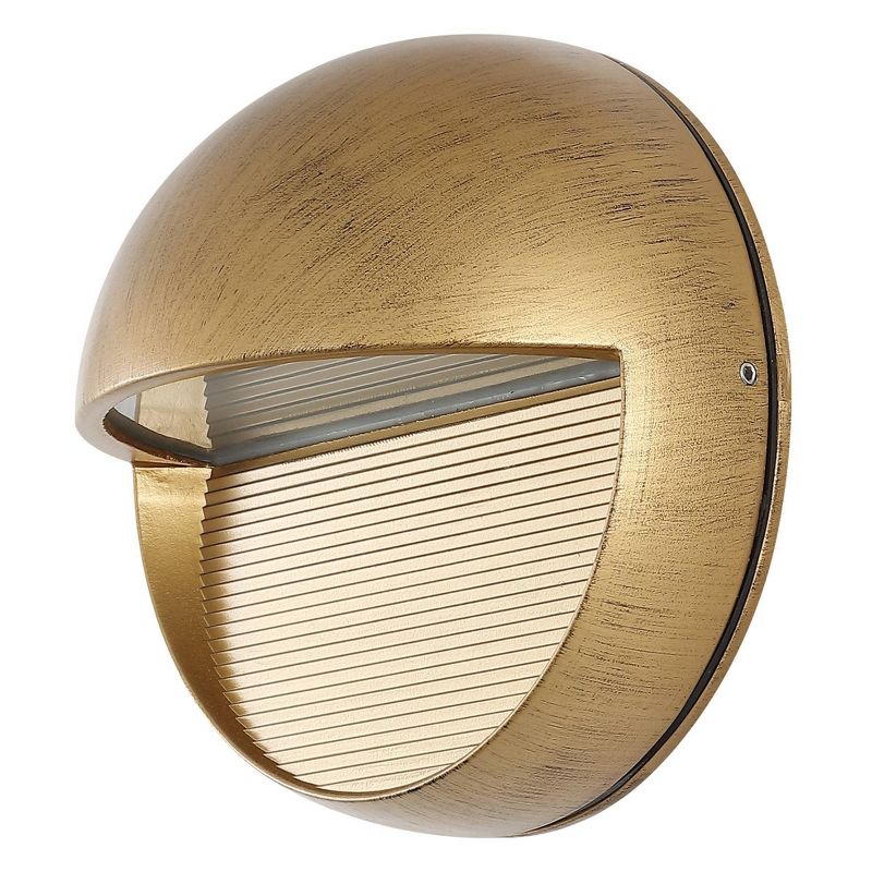 6.25&#34; Orbe Outdoor Metal/Glass Integrated LED Wall Sconce Antique Gold - JONATHAN Y, 5 of 12