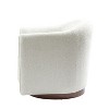 Set of 2 Hugues Modern Comfortable Upholstered Swivel Chair with Sturdy Wooden Base and Dual-layered Armrest | HULALA HOME-IVORY - 4 of 4
