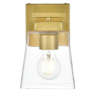 Elegant Lighting Merrick 1 light Brass and Clear Bath Sconce