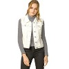 Allegra K Women's Turn Down Collar Button Closure Sleeveless Washed Distressed Denim Vest - 3 of 4