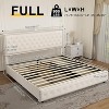 Okak Platform Bed Frame Upholstered Bed with Adjustable Height Headboard and USB Charger Music Speaker Star Projector 4 drawers Noise-Free - 4 of 4