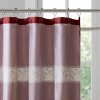 SEVOBAL Shower Curtain Faux Silk with Floral Embroidery and Pintucked Detailing for Elegant Bathroom Decor, Red, 72"*72"*0.13" - 4 of 4