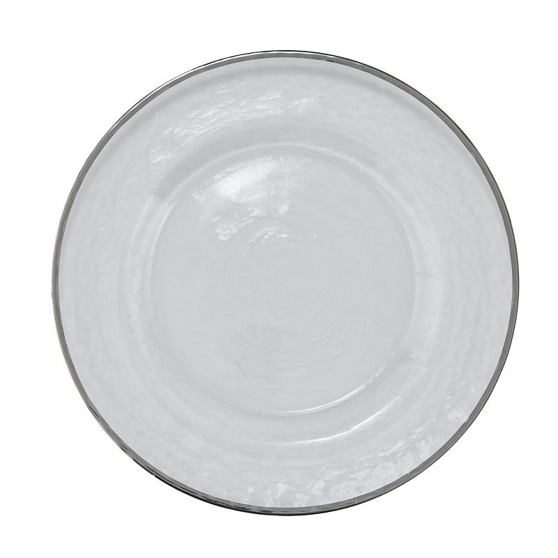 Split P Metallic Rim Glass Serving Platter - Silver, 1 of 4