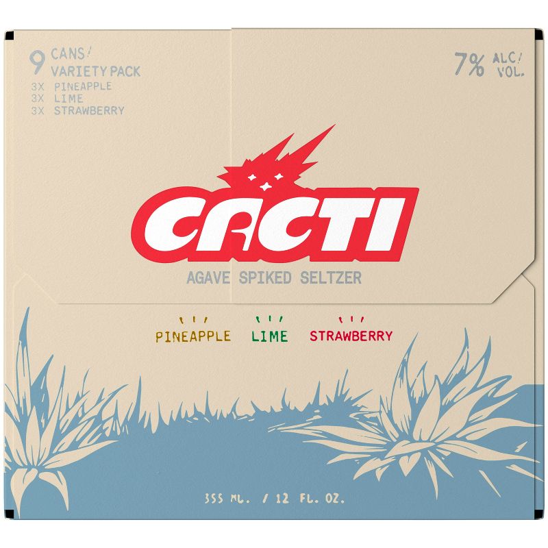 Cacti Spiked Hard Seltzer Variety Pack - 9pk/12 fl oz Cans, 1 of 5