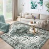 Vintage Medallion Washable Throw Rug, Non-Slip, Non-Shedding Soft Low Pile Carpet, Foldable Indoor Floor Cover for Living Room, Dining Room. - 3 of 4