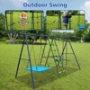 Okak 6-IN-1 Swing Sets with Climbing Ladder and Net, Toddler Swing with Trapeze Bar and Hammock Swing, Outdoor Swing for Children, Green - 2 of 4