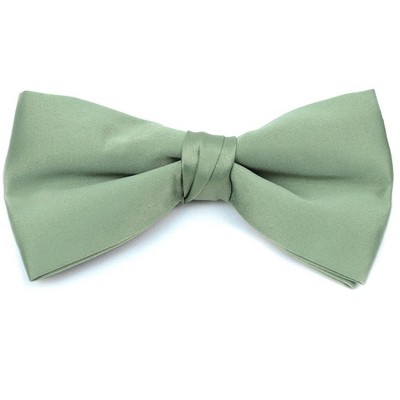 Thedappertie Young Boy's Sage Green Solid Color Pre-tied Adjustable ...