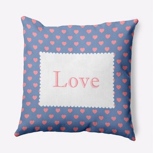 16"x16" Valentine's Day Love Square Throw Pillow Cornflower - e by design - 1 of 4