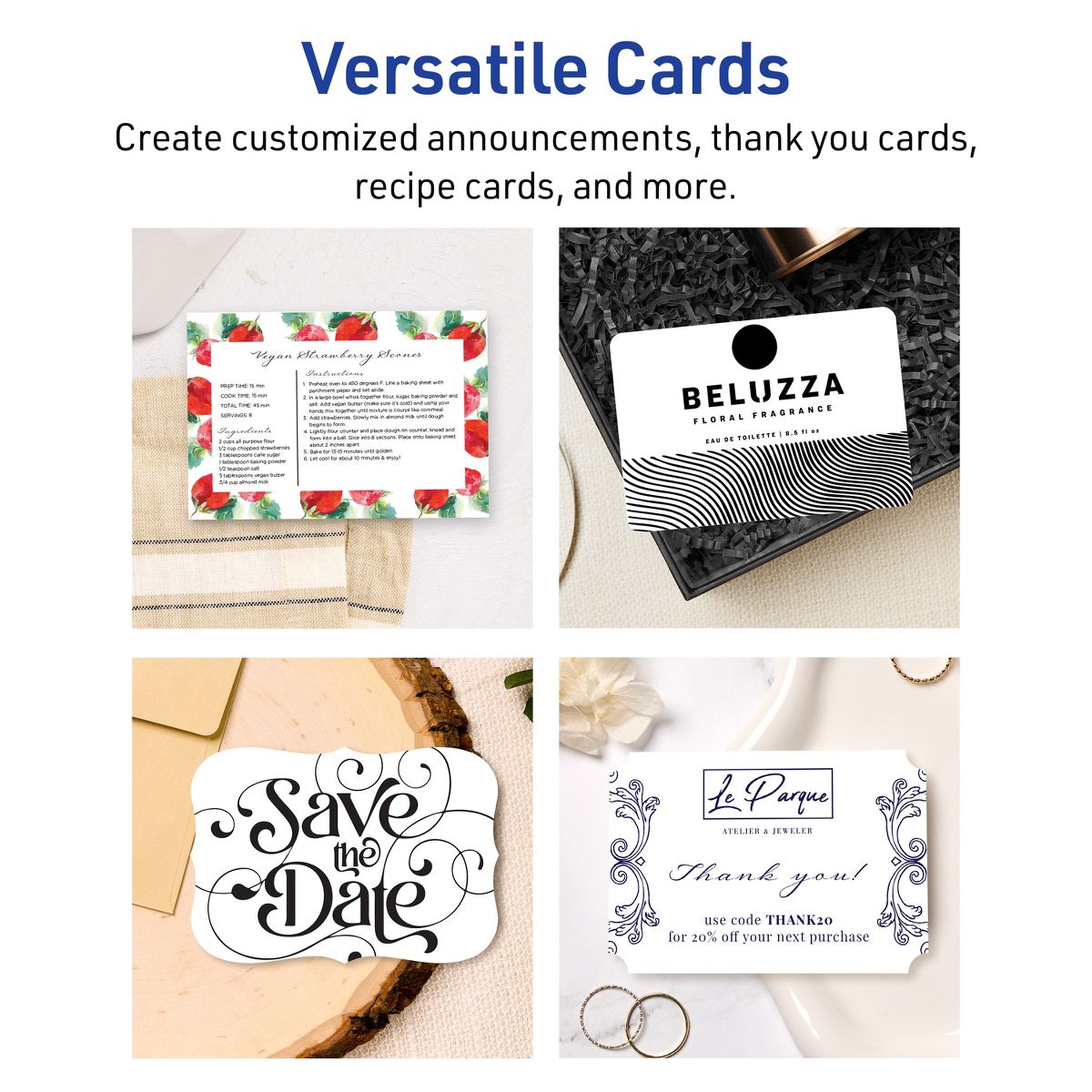 Avery Matte White Postcards, 4" x 6" Rectangle Rounded Corners - thumbnail 3