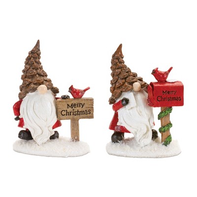 Melrose Pinecone Santa Gnome (Set of 2)