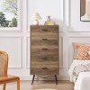 KTMBDW Drawer Chest, Drawer Dresser TV Stand for TV, Dressers Large Storage Tower Unit, Dresser for Bedroom, Living Room, Hallway, Rustic Walnut - 3 of 4