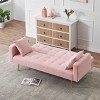 NicBex Couches for Living Room 71.7" Loveseat Sofa Bed Adjustable Sofa Bed Modern Teddy Upholstered 2-seater Sleeper Sofa with 2 Throw Pillows - 4 of 4