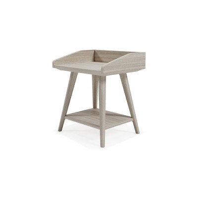 Blariden Transitional Beige Wood Accent Table with USB Chargers