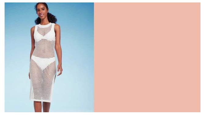 Women's Crochet Cover Up Midi Dress - Shade & Shore™, 2 of 8, play video