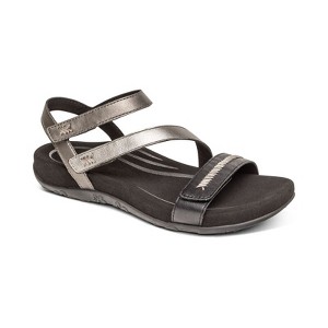 Aetrex Gabby Orthopedic Leather Arch Support Quarter Strappy Sandals For Women - 1 of 4