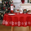 Christmas Tablecloth for Rectangle/Round Tables,Snowflake Washable Decorative Table Cover,Party Decorations for Parties Kitchen and Dining Room - 4 of 4