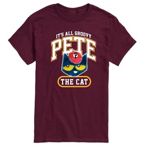 Men's - Pete the Cat - It's All Groovy Collegiate Short Sleeve Graphic T-Shirt - 1 of 4