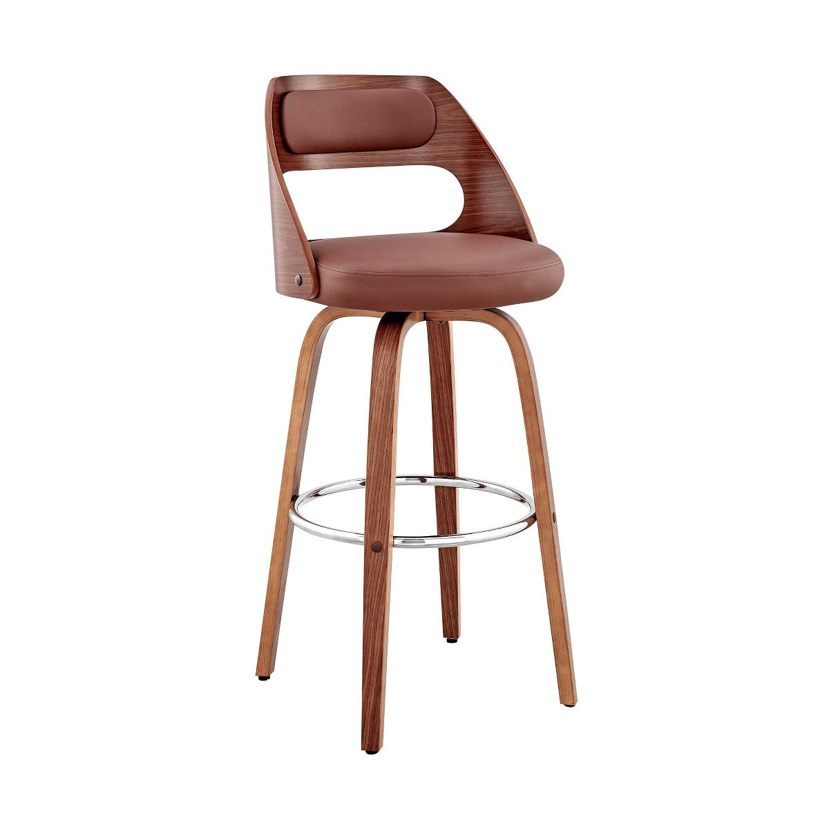 Armen Living Julius Bar Stool Gray and Walnut 30 in Seat Height - thumbnail 8