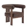 ModernLuxe Accent Chair, Velvet Upholstered Armchair, Wooden Single Sofa Lounge Chair with Round Arm - 3 of 4
