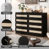 COZONY Rattan Dresser for Bedroom, 8-Drawer Double Dresser with Smooth Metal Slides, Modern Wood Chest of Drawers for Closet Living Room Hallway - 4 of 4