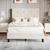 Whizmax Bed Frame, Modern Upholstered Platform Bed with Adjustable Headboard, Heavy Duty Button Tufted Bed Frame with Wood Slat Support, Easy Assembly - 2 of 4