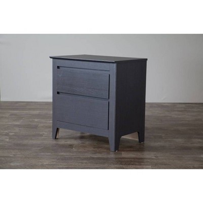 Espresso Contemporary 2-Drawer Nightstand with Angled Feet