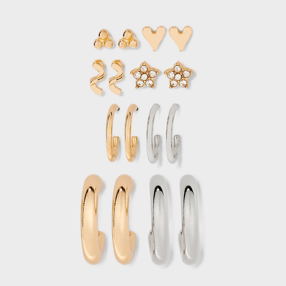 14k Gold Plated Discs Cubic Zirconia and Butterfly Mini