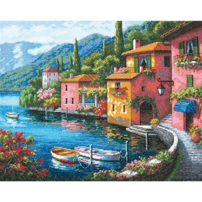 Dimensions Gold Collection Counted Cross Stitch Kit 15"X12"-Lakeside Village (16 Count)
