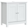 vidaXL Bathroom Furniture Set Storage Sink Cabinet Mirror BERG Solid Wood Pine - White 15.7" x 13.4" x 31.5" 3-Piece - 4 of 4