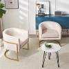 CIPACHO Upholstered velvet chair Gold metal bracket, medieval living room office tea room lounge chair with curved backrest - 3 of 4