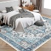 Large Washable Area Rug, Non-Slip Low-Pile Boho Vintage Carpet for Living Room, Bedroom, Office, Dining Room, Kitchen - 4 of 4