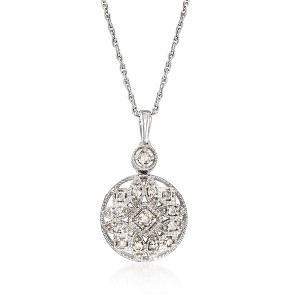 Ross-Simons 0.25 ct. t.w. Diamond Openwork Pendant Necklace in Sterling Silver - 1 of 3