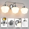KAISITE 3-Light Bathroom Vanity Light, 22.4" Modern Wall Sconce with White Glass Shades - 2 of 4