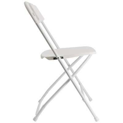 White Metal Frame Armless Folding Reception Chairs