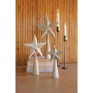 Wooden Table Top Stars 15"H, Whitewashed Holiday Decor (Set of 3) By Kalalou - 1 of 3