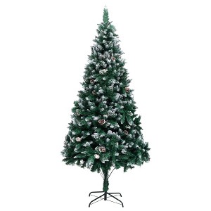 vidaXL Artificial Christmas Tree with Pine Cones and White Snow 8 ft - 1 of 4