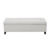 Grungis Contemporary Design Pouf Ottoman Bench with Storage, Versatile Foot Stools Ottoman with Flip-Top Seat for Bedroom, Living Room, Light Gray - 3 of 4