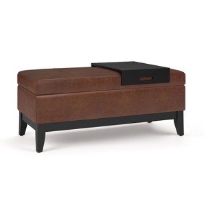 NicBex Ottoman with Storage and Tray Modern Design Ottoman Foot Rest with Safety Hinge for Bedroom, Living Room, Dark Brown - 1 of 4