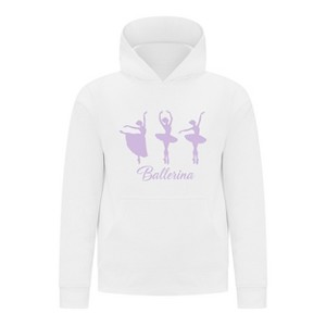 Everyday Kids Ballerina Girls Pullover Hoodie – Purple Dancer Silhouette Ballet Sweatshirt - 1 of 4