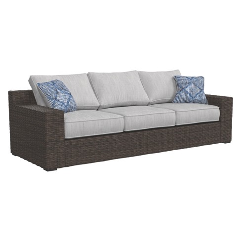 Alta Grande Sofa With Cushion Beige Brown Outdoor By Ashley