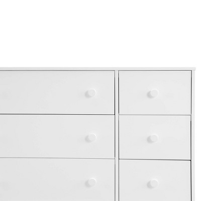 Bianca White 6-Drawer Nursery Dresser with Interlocking Drawers