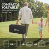 Reversible Outdoor Rug, Waterproof Plastic Straw with Carry Bag, 9' x 12', White & Black Toothed Rhombus - 3 of 4