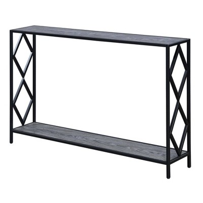 target black metal console table