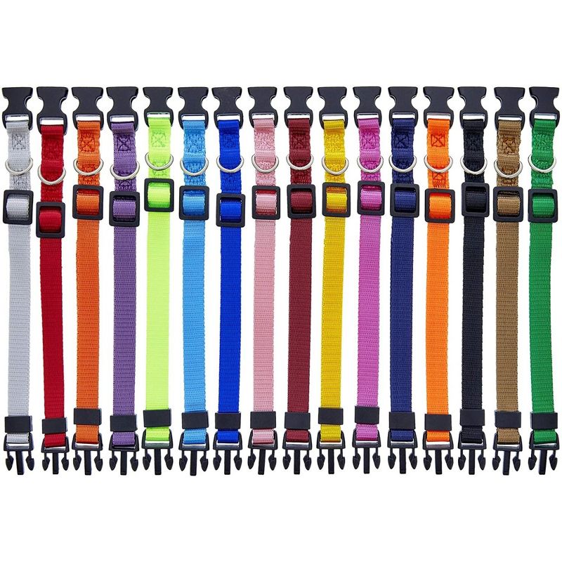 Okuna Outpost 16 Pack Adjustable Snap ID Collars for Dogs and Puppies, 16 Colors (6.5 - 10 in), 1 of 6
