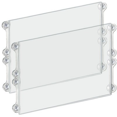 Azar Displays Clear Acrylic Window/Door Sign Holder Frame with Suction  Cups, 8.5W x 14H, Clear, Pack Of 2