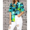 LA LEELA Button Down Shirt for Women Summer Beach Short Sleeve Tropical Vacation Hawaiian T-Shirt Coverup Dress Shirts Tops for Women - 3 of 4