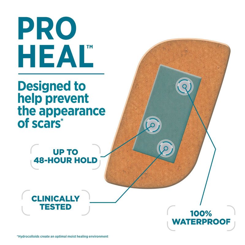 Band-Aid Brand Pro Heal Adhesive Bandages with Hydrocolloid Gel Pads - Large - 5 ct, 6 of 10