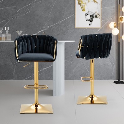 2PC Bar Stool For Sale,Vintage Bar Stools With Back And Footrest,Counter Height Bar Stool,Counter Height Dining Chairs-Cuddlewood